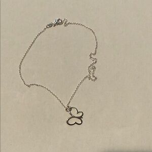 Sterling Silver Butterfly Pendant Necklace - Silver